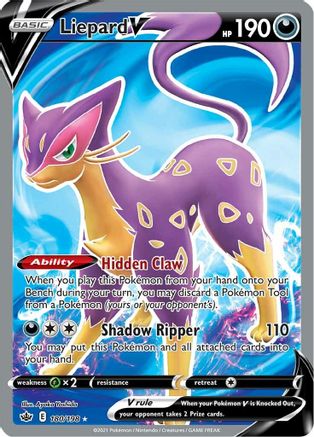 Liepard V (Full Art) 180/198 - SWSH06 Chilling Reign Holofoil