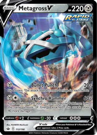 Metagross V 112/198 - SWSH06 Chilling Reign Holofoil