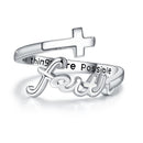 925 Sterling Silver Faith Cross Ring