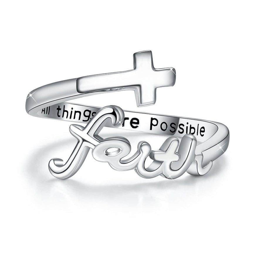 925 Sterling Silver Faith Cross Ring