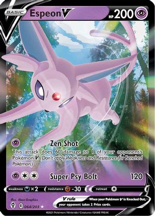 Espeon V 064/203 - SWSH07 Evolving Skies Holofoil