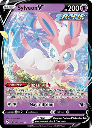 Sylveon V 074/203 - SWSH07 Evolving Skies Holofoil