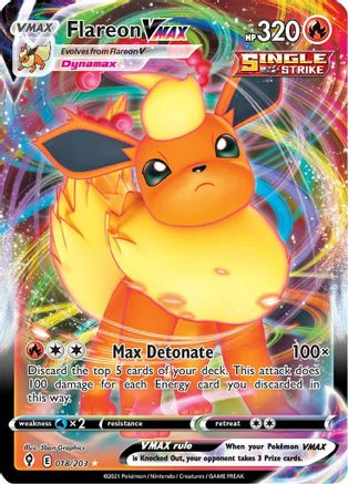 Flareon VMAX 018/203 - SWSH07 Evolving Skies Holofoil