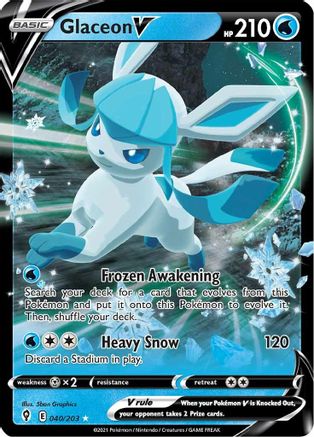 Glaceon V 040/203 - SWSH07 Evolving Skies Holofoil