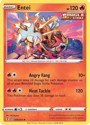 Entei 019/203 - SWSH07 Evolving Skies Reverse Holofoil