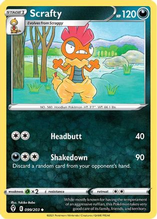 Scrafty 099/203 - SWSH07 Evolving Skies