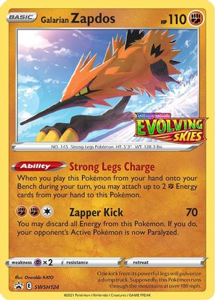 Galarian Zapdos (Prerelease) SWSH124/307 - SWSH Sword & Shield Promo Cards Holofoil