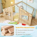 Twin Size House Bed with LED Lights Montessori Slat-free Floor Bed