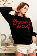 BiBi Game Day Metallic Letter Sweater