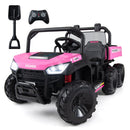 24V 2-Seater Kids Ride on Dump Truck 4WD with Electric Dump Bed and Lights