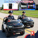 24V 2-Seater Ride on Police Car 4WD Chevrolet with Megaphone and LED Flashing Lights-Black