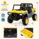 24V Ride-On Dump Truck 2-Seater with Remote Control - Yellow