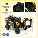24V Ride On Excavator 4WD 2-Seater with Remote Control and Digging Arm-Yellow