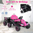 24V Ride on Tractor with Detachable Trailer and Music for Boys Girls