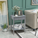 Wooden Nightstand End Table Storage Display