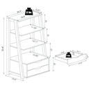4-Tier Ladder Bookshelf Storage Display with 2 Drawers-White
