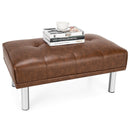 Rectangle Tufted Ottoman with Stainless Steel Legs for Living Room