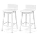 24.5 Inch Swivel Wooden Bar Stools Set of 2 with Rubber Wood Legs and Low Back