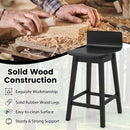 24.5 Inch Swivel Wooden Bar Stools Set of 2 with Rubber Wood Legs and Low Back