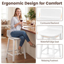 24.5 Inch Swivel Wooden Bar Stools Set of 4 with Rubber Wood Legs and Low Back
