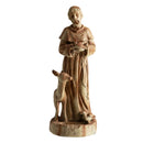 24.5 inch St. Francis Statue with Bird Feeder Saint Francis of Assisi with Animals Sculpture