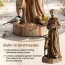 24.5 inch St. Francis Statue with Bird Feeder Saint Francis of Assisi with Animals Sculpture