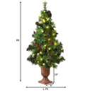 LED Christmas Tree with Red Berries Pine Cones