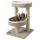 24" Cat Tower with Plush Perches & Scratching Posts