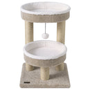 24" Cat Tower with Plush Perches & Scratching Posts