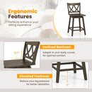 24/29 Inch Bar Stool Set of 2 Wooden Bar Chairs with Rubber Wood Frame