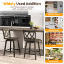 24/29 Inch Bar Stool Set of 2 Wooden Bar Chairs with Rubber Wood Frame