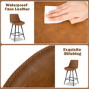 24 Inch Bar Stools Set of 4 with Backs and Footrests