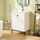 24 Inch Bathroom Vanity with Sink Combo and Adjustable Shelf-White