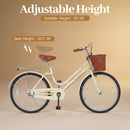 24/26 Inch Beach Cruiser Bike with Basket and Rear Rack