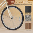 24/26 Inch Beach Cruiser Bike with Basket and Rear Rack
