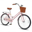 26" Beach Cruiser Bike for Women with Basket and Rear Rack
