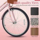 26" Beach Cruiser Bike for Women with Basket and Rear Rack