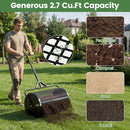 24 Inch Compost Spreader Peat Moss Spreader Roller with Height-Adjustable T-Shaped Handle