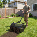 24 Inch Compost Spreader Peat Moss Spreader Roller with Height-Adjustable T-Shaped Handle