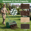 24 Inch Compost Spreader Peat Moss Spreader Roller with Height-Adjustable T-Shaped Handle