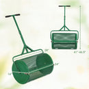 24 Inch Compost Spreader Peat Moss Spreader Roller with Height-Adjustable T-Shaped Handle