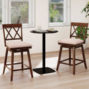 Counter Height Swivel Bar Stools with Upholstered Seat - Set of 2