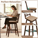24 Inch Counter Height Barstools Set of 4 with Backrest and Upholstered Seat Cushion