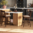 24 Inch Counter Height Barstools Set of 4 with Backrest and Upholstered Seat Cushion