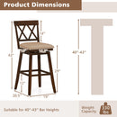 24 Inch Counter Height Barstools Set of 4 with Backrest and Upholstered Seat Cushion