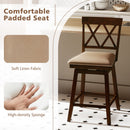 24 Inch Counter Height Barstools Set of 4 with Backrest and Upholstered Seat Cushion