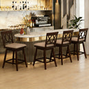 24 Inch Counter Height Barstools Set of 4 with Backrest and Upholstered Seat Cushion