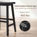 24 Inch Counter Height Stools Solid Wood Saddle Bar Stools Set of 2