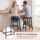 24 Inch Counter Height Stools Solid Wood Saddle Bar Stools Set of 2