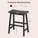 24 Inch Counter Height Stools Solid Wood Saddle Bar Stools Set of 2